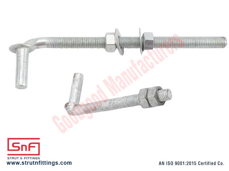 Chain Link Fence Fittings manufacturers India Male J Bolt Gate Hinge w/ 2 Nuts suppliers exporters in India Ludhiana